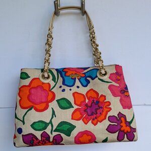 Kate Spade  Maryanne Fiesta Shoulder Bag Purse Linen EUC